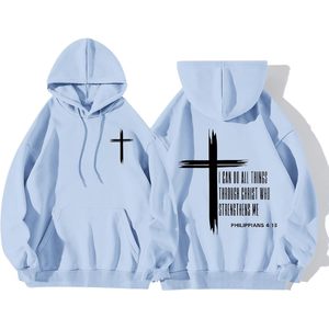 FOXA Christian Hoodie For Boys 100% Cotton Breathable Faith <b>Cross</b> Print Religious Sweatshirt Bible Verse Pullover <b>Top</b> - Product Image 1