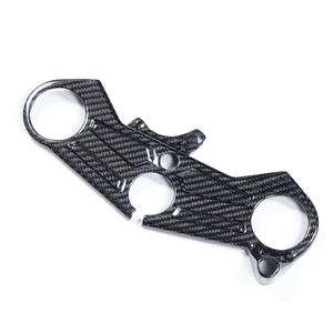 AKOSO 100% 3K Twill Glossy Dry Carbon Fiber Ultra Light Upper Top Triple Clamp Cover pour Kawasaki Ninja ZX10R 2016-2020 - Product Image 2