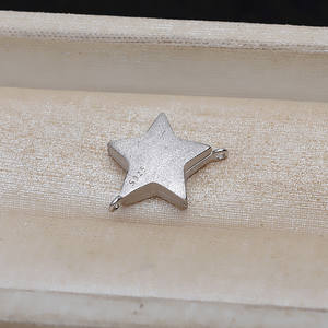 Wenchi <b>Magnetic</b> S925 Silver Pentagram Buckle DIY Craft Supplies Necklace <b>Bracelet</b> Button 8mm Jewelry - Product Image 2