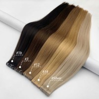 Fasciimei di alta qualità cuticola di grandi dimensioni prodotti per capelli allineati nastro Semi invisibile nelle estensioni dei capelli umani colore europeo dei capelli