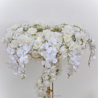 Premium Kunstbloemen Roze Witte Rozen Spirale Bloemstukken voor Bruiloft & Banketdecoratie