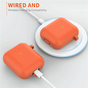 Étui <span class=keywords><strong>Airpods</strong></span> 1/2 en Silicone souple, design fluide, avec mousqueton, coque avec crochet - Product Image 5