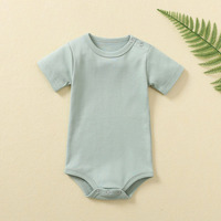 Bodys bébé unisexe ultimes et souples à manches courtes pour garçons et filles, en gaze de coton, motif uni, fermeture simple boutonnage, décontracté