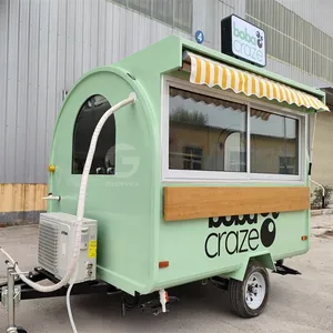 Full Equipped Ice Cream Cake Coffee Bar Shop Coffee Van With Big Window Fast Food Trailer Cart for Coffee Bubble Tea Trailer