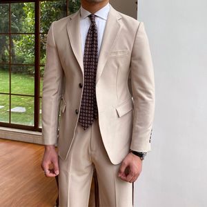 Traje de Negocios de 3 Piezas <span class=keywords><strong>para</strong></span> Hombre, Corte Entallado, 100% Lana, con Cuentas, Chaqueta, Chaleco y Pantalones, Ideal <span class=keywords><strong>para</strong></span> Bodas - Product Image 4