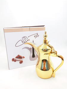 Edelstahl Gold Poliert Messing Antik Arabisch Islamisch Dallah Nahost Tee- und Kaffeekanne Elektrischer Wasserkocher mit Langem Ausgießer 1L - Product Image 4