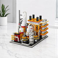 Set de Bloques de Construcción de Ingeniería Petrolera, 734 Piezas, Juguete de Construcción STEM, Kit de Modelo de Refinería de Petróleo, Ladrillos de Construcción Educativos DIY