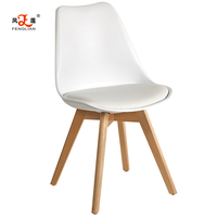 FL1 chaises de salle à manger modernes siège tulipe polypropylène intérieur Restaurant café chaise en plastique avec coussin