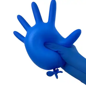 Personal Finger Textured Disposable Nitrile Gloves Examination Powder Free Blue Nitrile Glove Of Dental