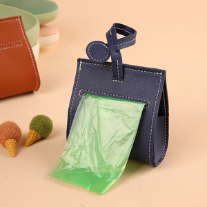 Distributeur de sacs à déjections canines en cuir PU à large ouverture, avec coutures durables, support pour sacs à déjections pour animaux de compagnie - Product Image 4