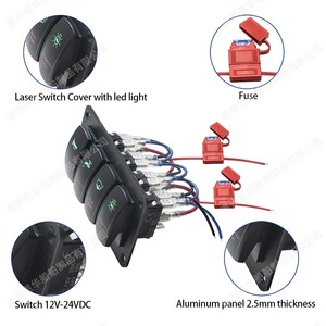 Panel de interruptores basculantes para barco, 12-24V, 4 vías, control impermeable para uso marino en yates y vehículos recreativos - Product Image 4