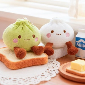 Gantungan Kunci Roti Kukus Super Lembut Bahan Plush, Mainan Makanan Mini, Hiasan Tas Ransel, Kado Ulang Tahun 10cm, Penghilang Stres - Product Image 3