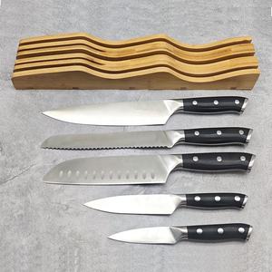 Ensemble de 6 couteaux de cuisine avec manche ABS et organiseur de tiroir en bambou, couteaux de cuisine de 3,5 à 8 pouces, ensemble de couteaux en acier inoxydable, couteaux tranchants - Product Image 2