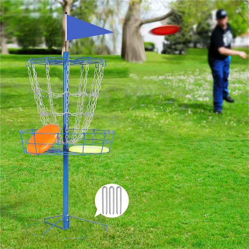 Léger Double Chaînes Portable Pratique Cible Objectifs De Golf En Acier Trou Disque Golf Catcher Panier