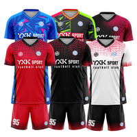 Ensemble de maillot de football personnalisé, nouveau design, respirant, tenue de football pour adultes, uniforme d'équipe, kits de football, impression numérique, 100% polyester