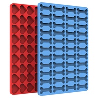 Moule de cuisson en silicone personnalisé en usine, mini-moule à biscuits en forme de pentagone, cœur, arête de poisson, pour friandises pour chiens, moule à snacks pour animaux de compagnie, moule alimentaire pour four