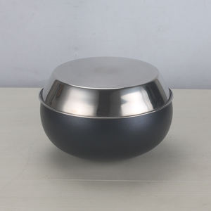 タイスタイルの黒仏教僧侶ボウルフードフルーツ収納サービングステンレス鋼提供ボウル蓋とボウルがパーソナライズされています - Product Image 4