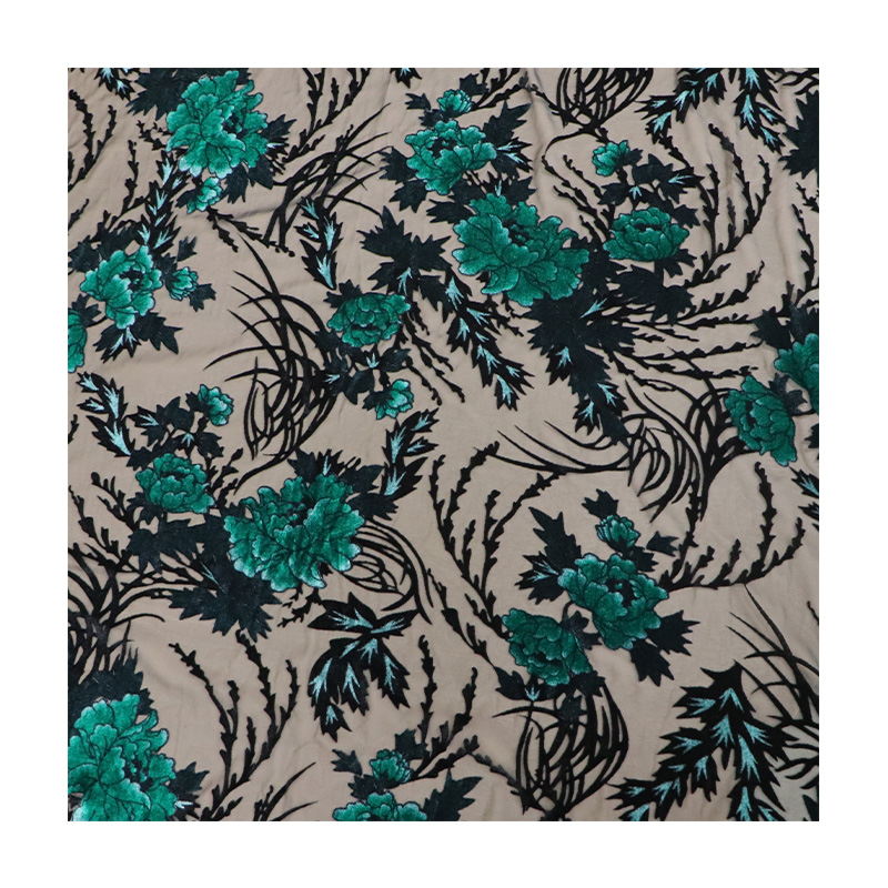 New Design Woven Nylon Viscose Velvet Silk Fabric Velvet Burnout Fabric for Fashion Dress Clothing Textile