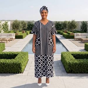 2026 New Fashion Evening Elegant Party Pockets <strong>Dress</strong> Set With Scarf Printed Banquet <strong>Dresses</strong> for <strong>Women</strong> - Product Image 3