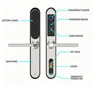 Serrure intelligente WIFI Sinovo, contrôle par application Tuya TTLock, empreinte digitale et clavier tactile numérique, code, clé pour porte en bois, pour usage domestique