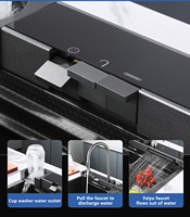 Tiktok tendances luxe LED acier inoxydable Pianokey bouton affichage numérique multifonctionnel cascade évier de cuisine avec lave-gobelet