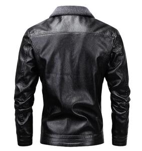 Giacca invernale calda da uomo giacca <span class=keywords><strong>marrone</strong></span> collo di <span class=keywords><strong>pelliccia</strong></span> giacca di pelle spessa giacca di pelle per uomo - Product Image 5
