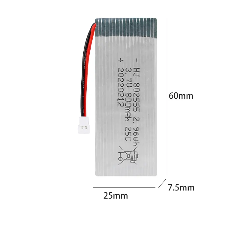 Заводская 802555 3,7 В 800 мАч перезаряжаемый литий-ионный полимер для радиоуправляемого вертолета игрушечный самолет игрушки самолет мини Дрон батарея