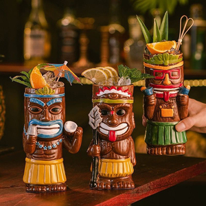 <span class=keywords><strong>Mug</strong></span> Tiki en Céramique Personnalisé Vintage Zombie, Tasse à Cocktail Hawaïenne Créative en Relief, Décoration pour Fête - Product Image 2