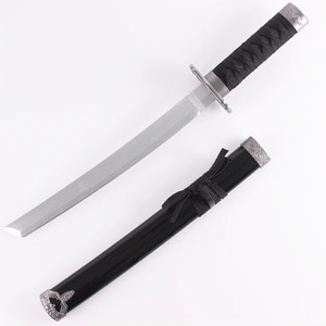 Épée Nichirin de Giyu <span class=keywords><strong>Tomioka</strong></span> de 20,5 pouces, accessoire de cosplay, <span class=keywords><strong>katana</strong></span> d'anime non affûtée avec garde argenté - Product Image 2
