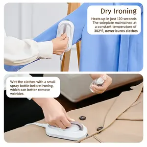 แผ่นความร้อนเซรามิกเตารีดไฟฟ้าแบบพกพาขนาดเล็กใช้ในครัวเรือนสำหรับรีดผ้าแนวนอนและแนวตั้ง - Product Image 2