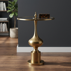 Table basse moderne en laiton avec plateau en marbre, structure en métal, design contemporain, meubles de salon, table basse minimaliste faite à la main - Product Image 1