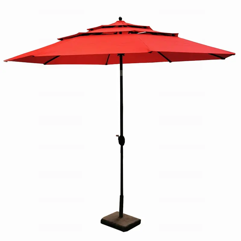 Ombrello parasole rotondo a 3 livelli ombrello pubblicitario ombrello da Patio di lusso personalizzato