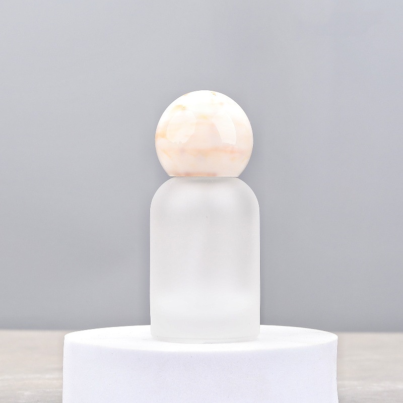 frosted bottle+white marble cover