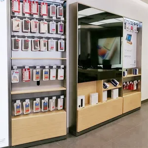 Exhibidor de accesorios para tienda de teléfonos móviles, estante de exhibición con diseño personalizado, venta al por menor