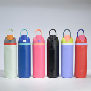 2 in 1 Insulated 304 Stainless Steel <b>Flask</b> Tumbler Large Capacity Portable Outdoor Sports Travel Mug 12-24hrs Thermal Insulation - Product Image 1