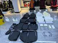 Geeignet für Volkswagen Schwarzes und Graues Sportsitz-Kit, Maßgefertigtes Leder-Sitzinterieur-Kit, Autoinnenausstattungs-Upgrade-Teile