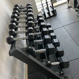 Quả tạ sản xuất thiết bị tập thể dục cao su Hex dumbells trọng lượng thiết lập kg pound Hex cao su quả tạ - Product Image 2