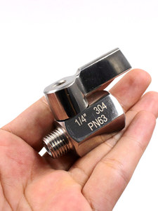Mini Válvula de Bola Manual de Acero Inoxidable 304 con Rosca Macho/Hembra, Alto Drenaje de Agua, Control de Encendido/Apagado Roscado - Product Image 3