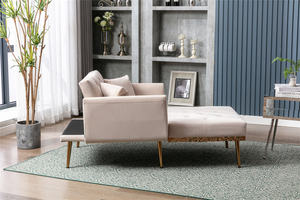 <span class=keywords><strong>Chaise</strong></span> longue convertible sur mesure <span class=keywords><strong>Chaise</strong></span> longue moderne avec 3 angles réglables Canapé-lit d'intérieur avec 2 oreillers - Product Image 5