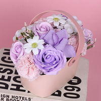 Boîte cadeau de fleurs de savon portables pour la Saint-Valentin, la remise des diplômes, le Ramadan, Pâques, Thanksgiving, Noël, avec logo personnalisé - Cadeau pour petite amie