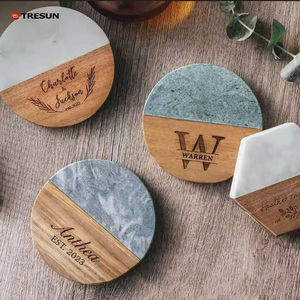 Posavasos Redondos de Madera y Mármol Personalizados al por Mayor, Resistentes al Calor, para Hogar, Oficina y Mesa - Product Image 2