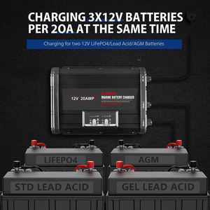 IP67 meilleure vente usine fabrication étanche 2X12V 20A humide plomb acide AGM LiFePO4 Lithium <span class=keywords><strong>Marine</strong></span> <span class=keywords><strong>chargeur</strong></span> de banque embarqué 2 BANK - Product Image 6