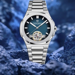 Montre mécanique automatique pour homme avec tourbillon, acier inoxydable, verre saphir, cadran lumineux, étanche 10 bars, luxe, sport, 2026 - Product Image 1