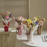 Fall in Color New Wholesale Folded Paper Flower Boxes Bouquet Paper Vase for Flower Arrangements