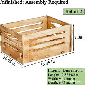 Shangoo Wooden Storage <b>Basket</b> Rectangle Handle Home Desk Organizer <b>Display</b> Box For Snacks Sundries Farmhouse Decor - Product Image 4