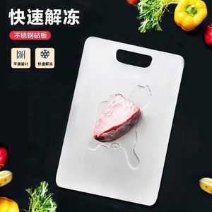 เขียงสแตนเลสทรงสี่เหลี่ยมพร้อมด้ามจับสำหรับใช้ในครัว - Product Image 2