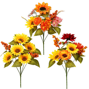Ramo de Girasoles Artificiales de 12 Pulgadas, Decoración Otoñal para el Hogar, Centro de Mesa para Sala de Estar - Product Image 4