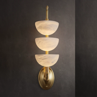 Applique Murale Moderne en Laiton et Marbre Espagnol, Style Nordique, Luxe, pour Chambre à Coucher, Chevet, Décoration LED, Villa, Couloir, Allée, Applique Murale en Cuivre