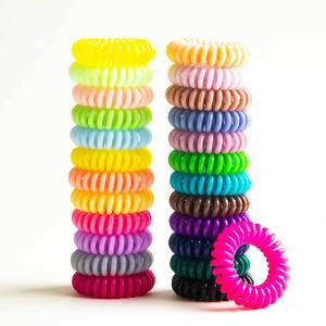 Attaches pour cheveux en cordon téléphonique transparent de style coréen, couleur bonbon, haute élasticité, matériau TPU, accessoires pour cheveux décontractés - Product Image 5