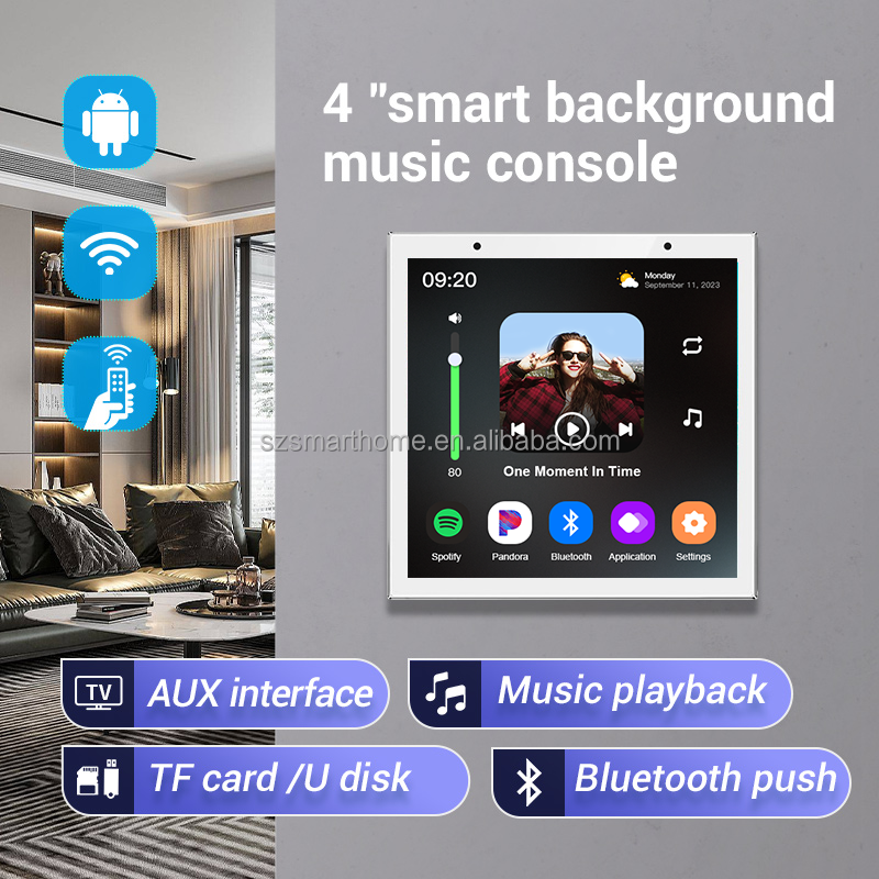 4-Inch Smart Home Background Music Android11 System Ceiling Speaker Touch Screen for Bluetooth Wall Amplifier Stereo Smart Home · image 3